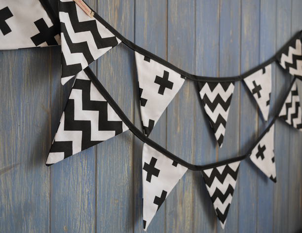 black and white children's bunting