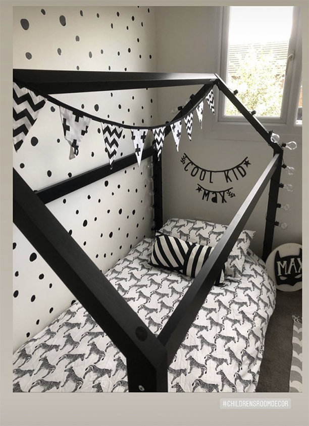 black and white bunting