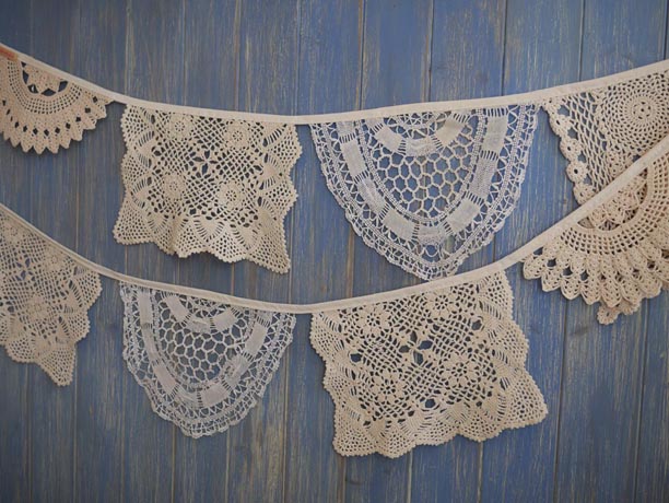 vintage doily bunting