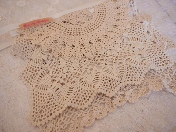 vintage doily bunting