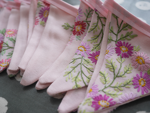 vintage tablecloth bunting