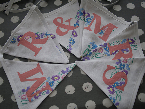 bespoke personalised  wedding bunting