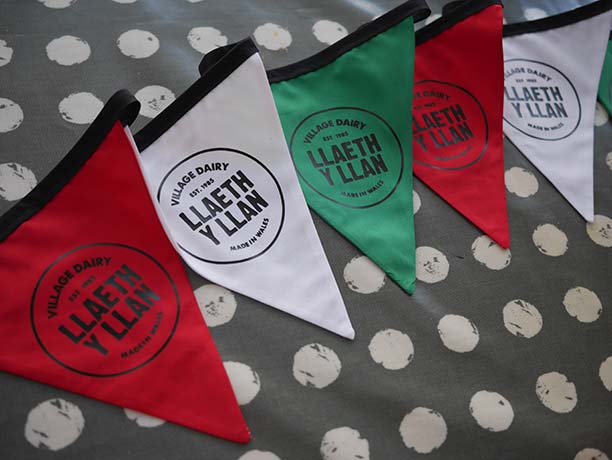 heat pressed logo bunting