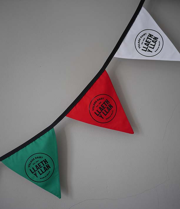 heat pressed logo bunting