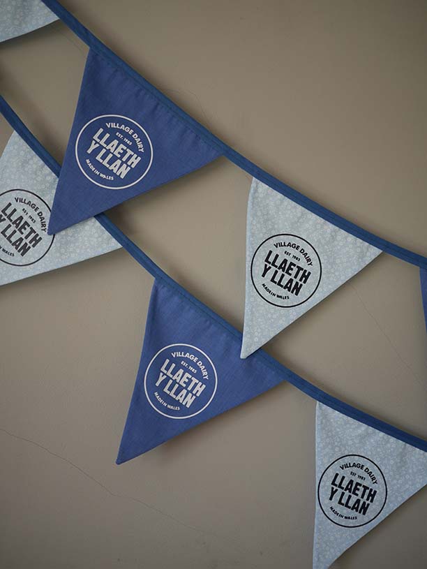 heat pressed logo bunting