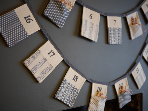 christmas advent calendar bunting