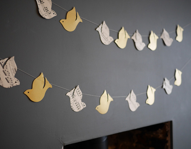 christmas bird garland