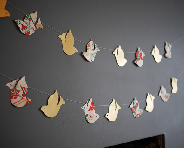 christmas bird garland