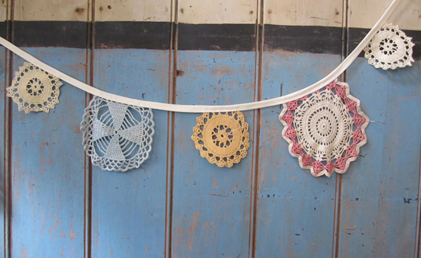 vintage doily bunting