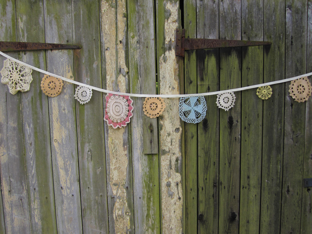 vintage doily bunting