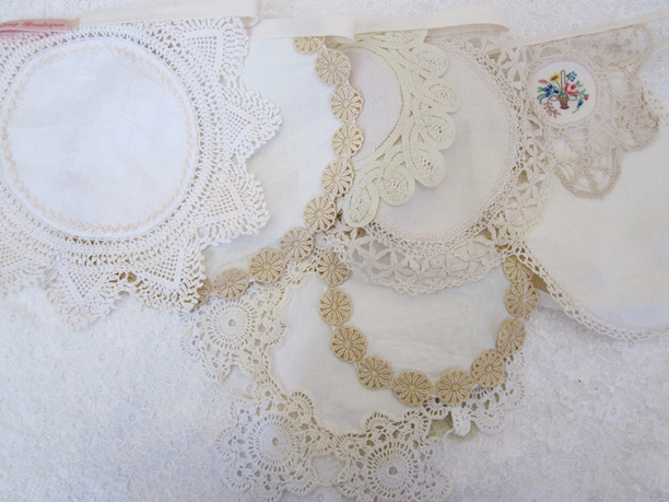 vintage doily bunting