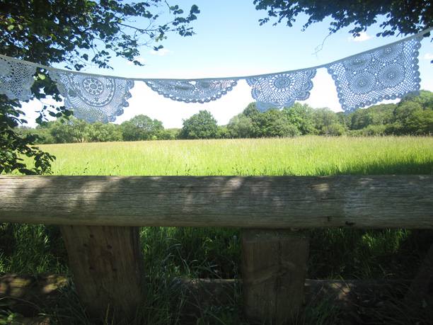 vintage doily bunting