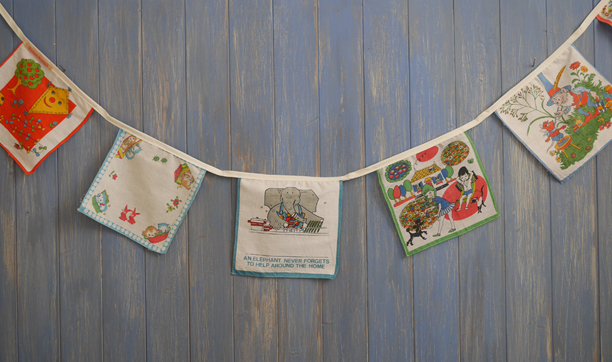 vintage childrens hankie bunting