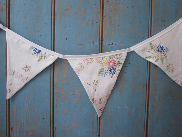 vintage linen bunting