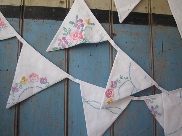 vintage linen bunting