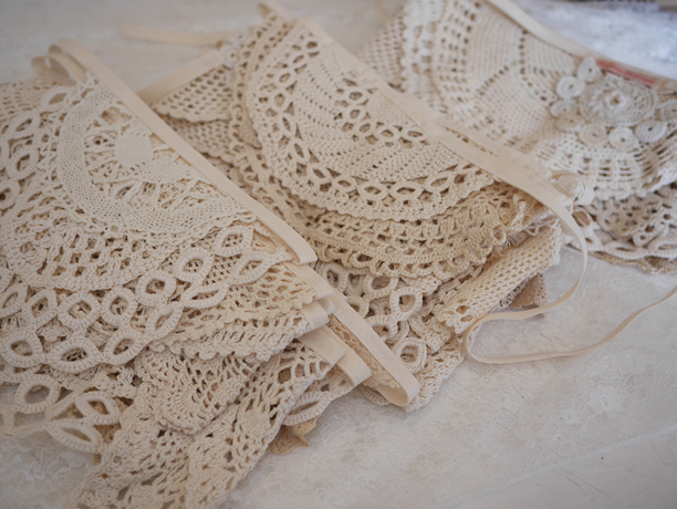 vintage doily bunting