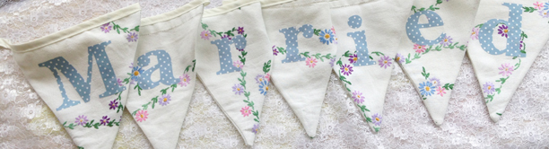 personalised just married bunting