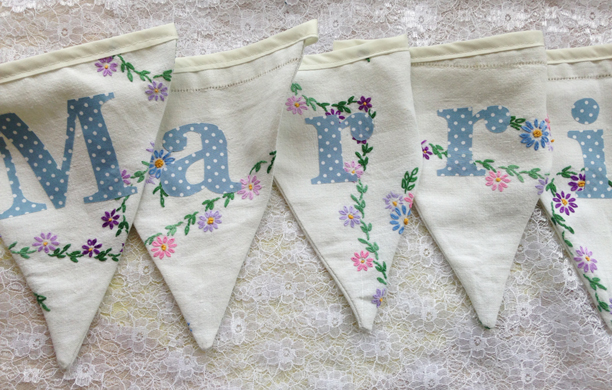 bespoke just married bunting